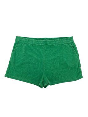 Araminta James Womens XL Terry Cruise Shorts Cotton Pockets Tropical Green